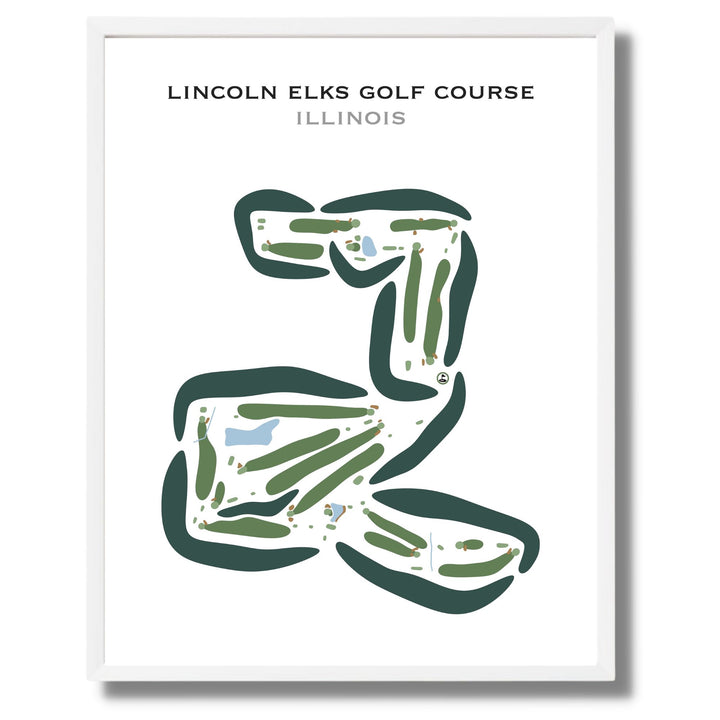 Lincoln Elks Golf Club, Illinois - Printed Golf Courses