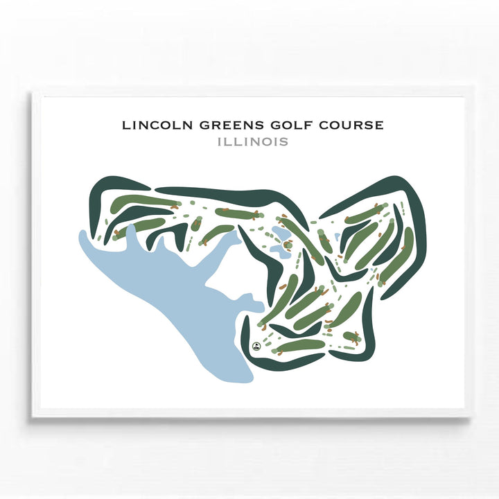 Lincoln Greens Golf Course, Illinois - Printed Golf Courses