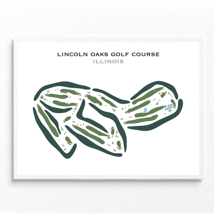 Lincoln Oaks Golf Course, Illinois - Printed Golf Courses