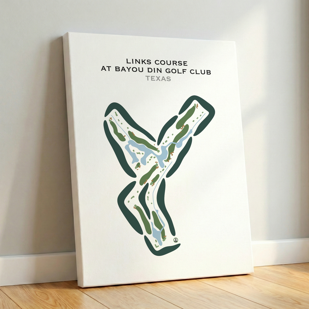 Links Course at Bayou Din Golf Club, Texas - Printed Golf Courses