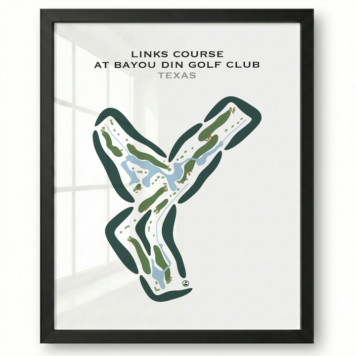 Links Course at Bayou Din Golf Club, Texas - Printed Golf Courses