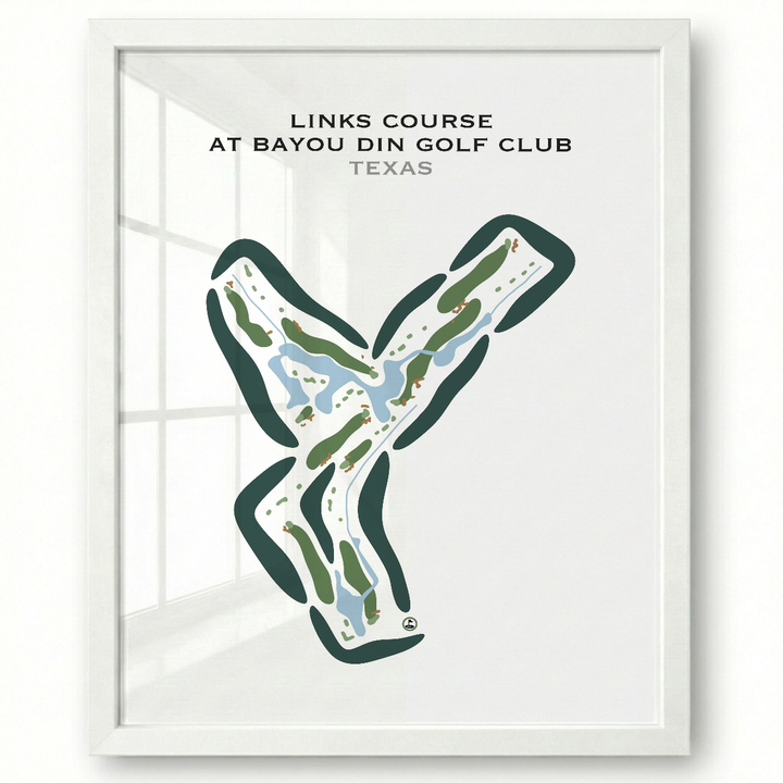 Links Course at Bayou Din Golf Club, Texas - Printed Golf Courses