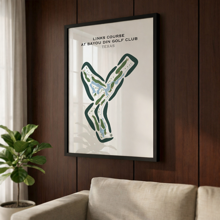 Links Course at Bayou Din Golf Club, Texas - Printed Golf Courses
