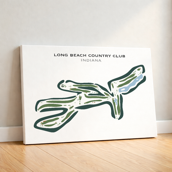 Long Beach Country Club, Michigan City, Indiana - Printed Golf Courses