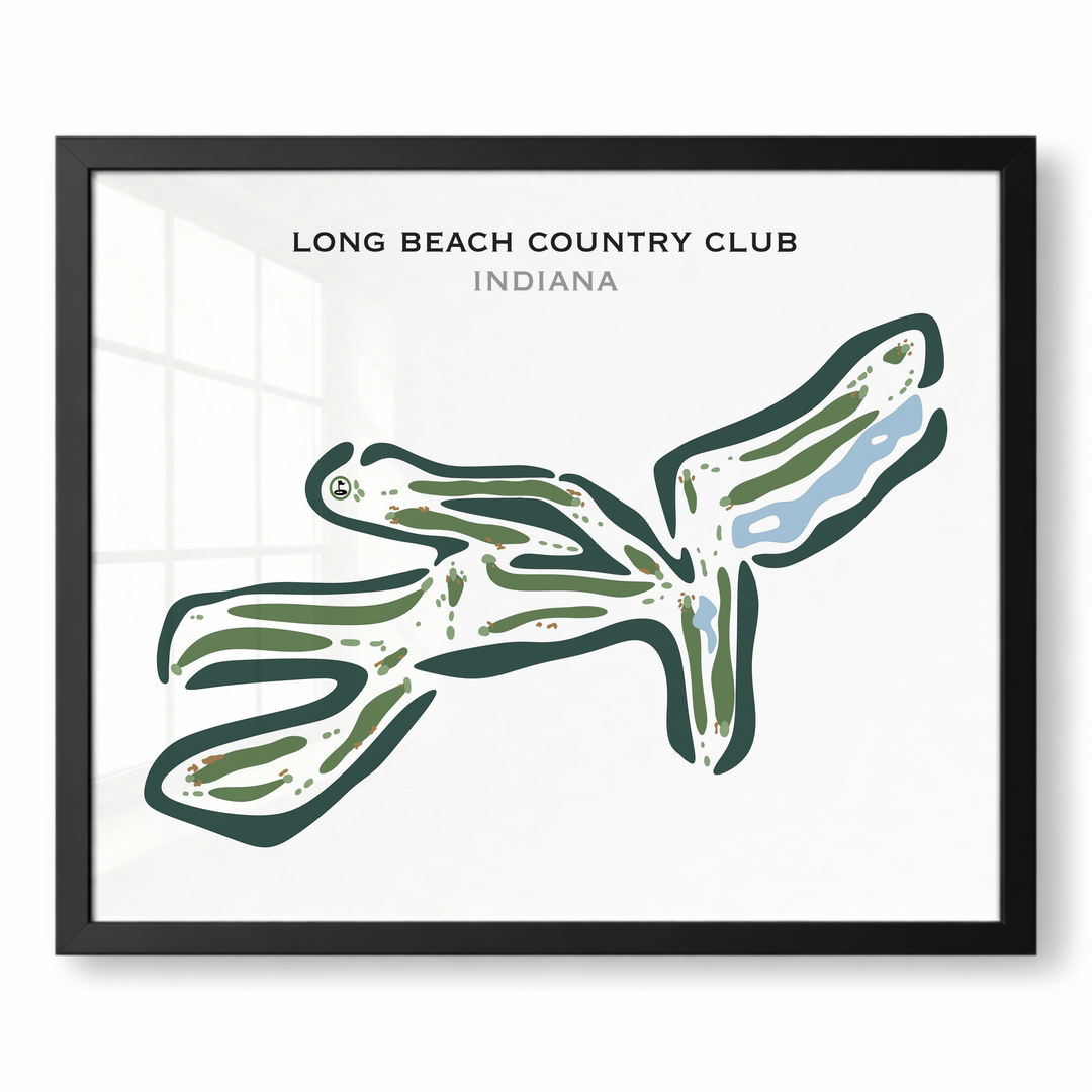 Long Beach Country Club, Michigan City, Indiana - Printed Golf Courses