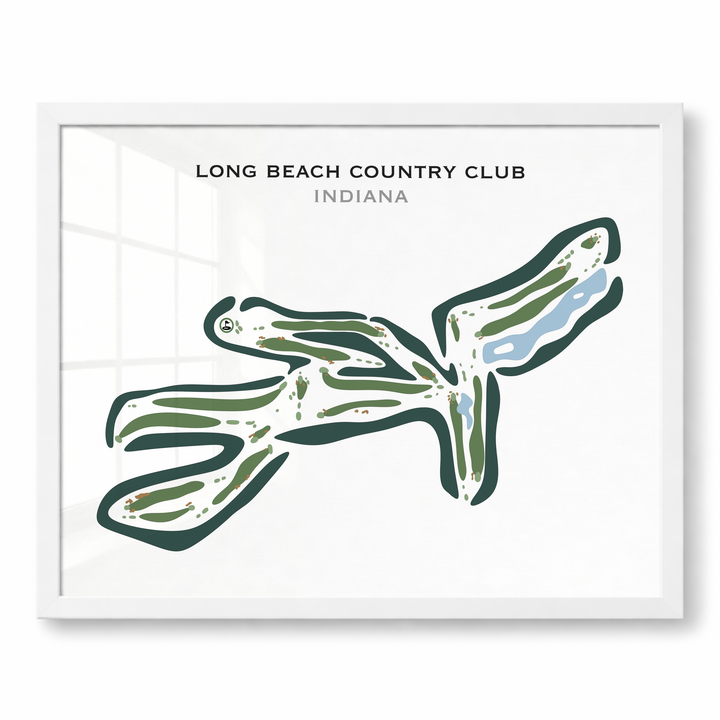 Long Beach Country Club, Michigan City, Indiana - Printed Golf Courses