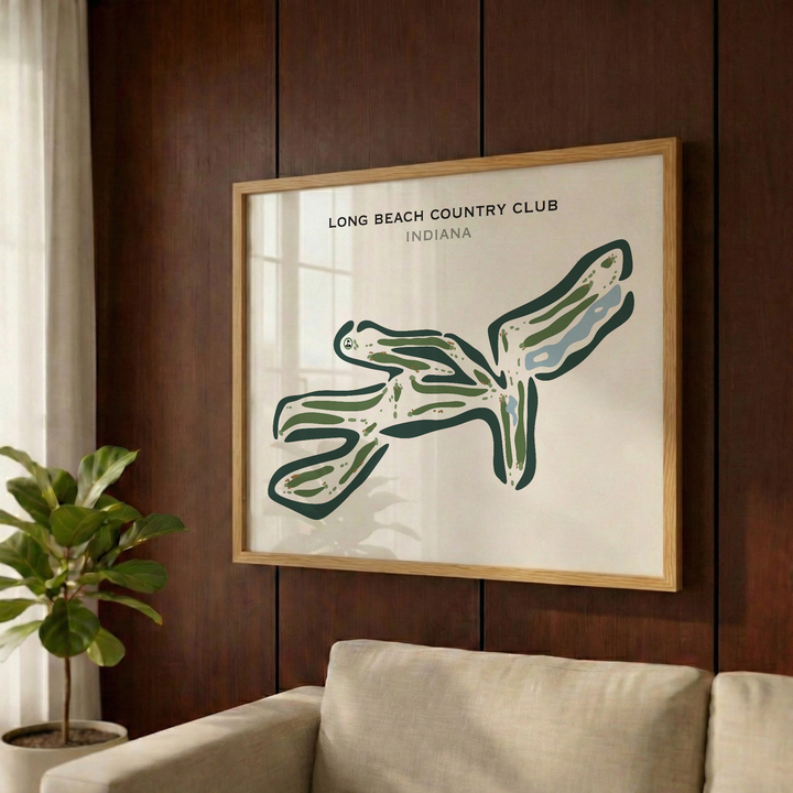 Long Beach Country Club, Michigan City, Indiana - Printed Golf Courses