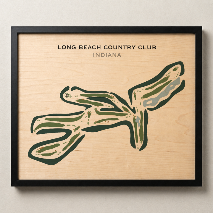 Long Beach Country Club, Michigan City, Indiana - Printed Golf Courses