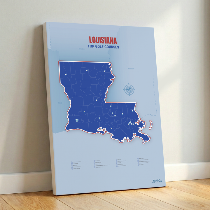 Map of Louisiana Golf Courses