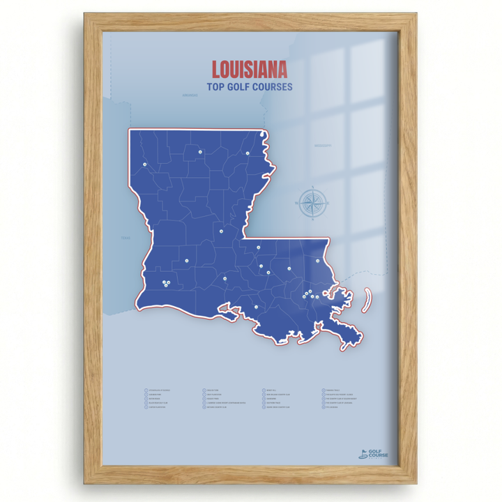 Map of Louisiana Golf Courses