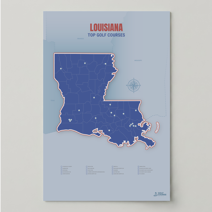 Map of Louisiana Golf Courses