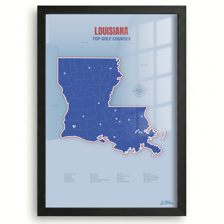 Map of Louisiana Golf Courses
