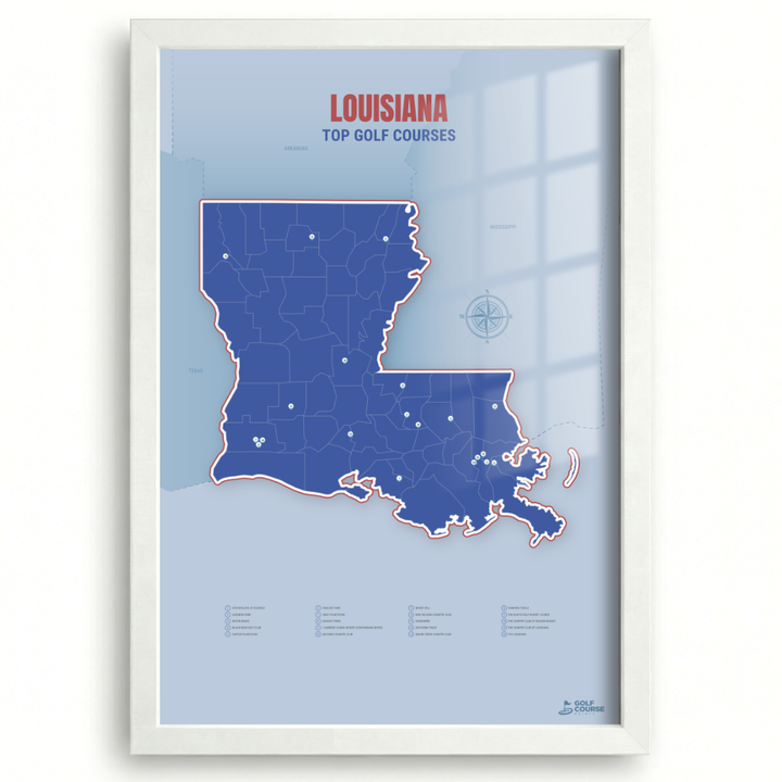 Map of Louisiana Golf Courses
