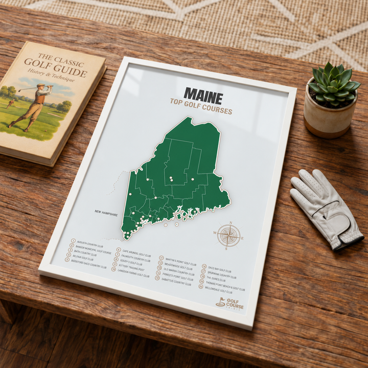 Maine golf courses map in Green - Lifestyle Table