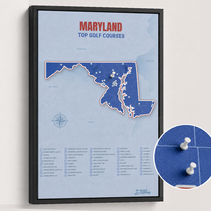 Map of Maryland Golf Courses