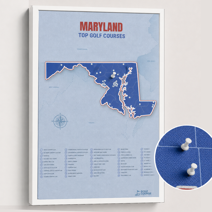Map of Maryland Golf Courses