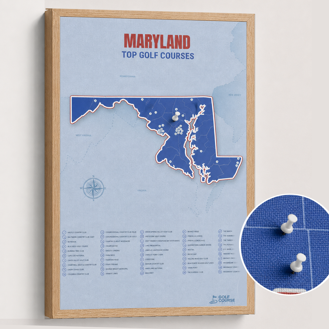 Map of Maryland Golf Courses