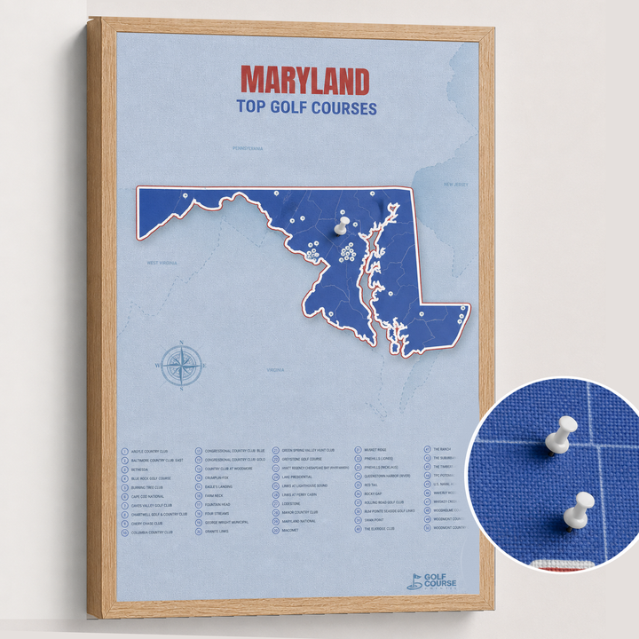 Map of Maryland Golf Courses