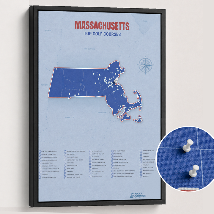 Map of Massachusetts Golf Courses