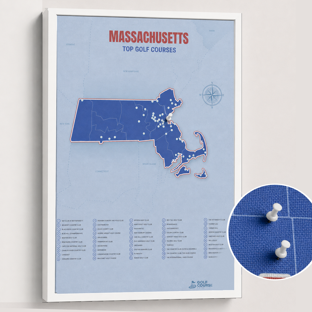 Map of Massachusetts Golf Courses