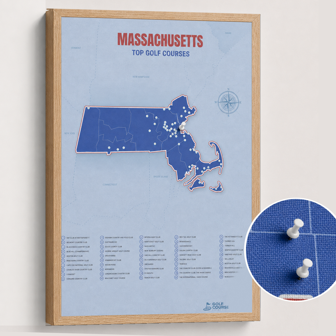 Map of Massachusetts Golf Courses