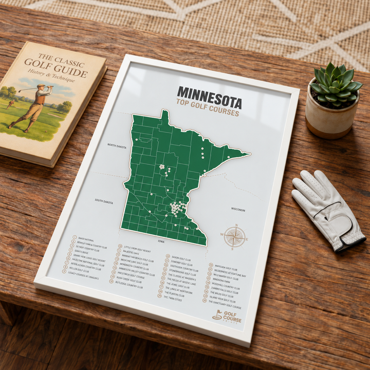 Minnesota golf courses map in Green - Lifestyle Table