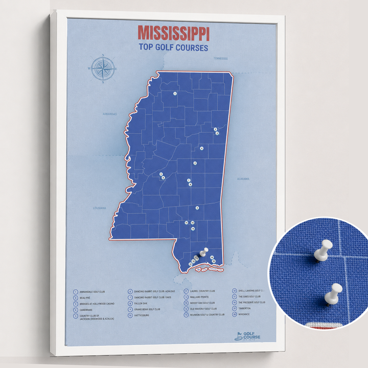 Map of Mississippi Golf Courses