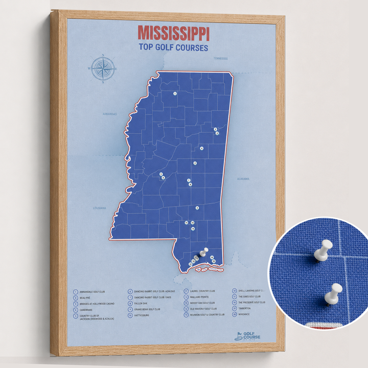 Map of Mississippi Golf Courses