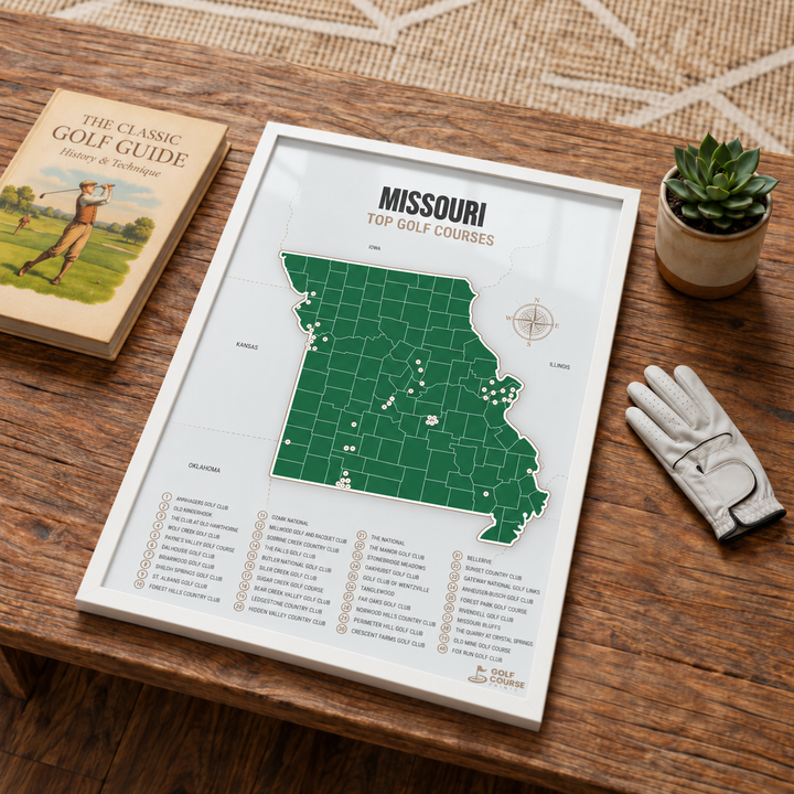 Missouri golf courses map in Green - Lifestyle Table