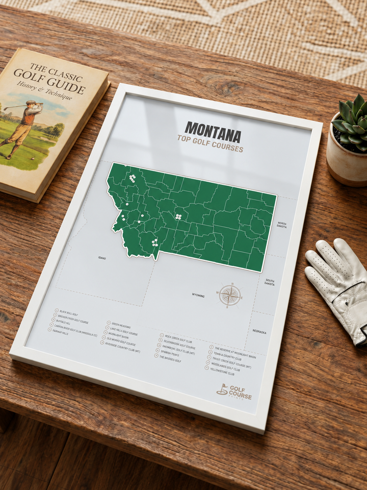 Montana golf courses map in Green - Lifestyle Table