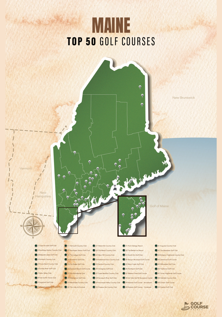 Map of Maine Golf Courses