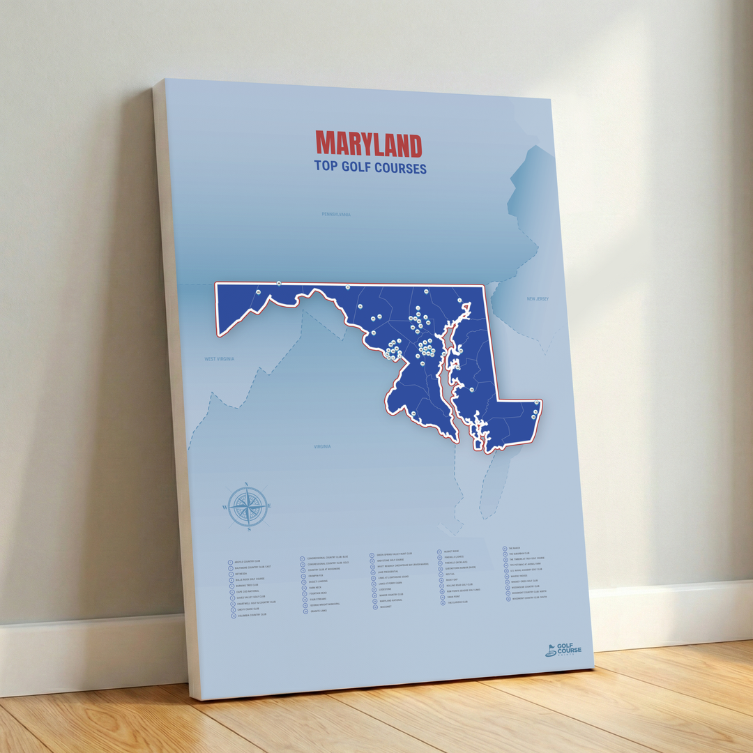 Map of Maryland Golf Courses