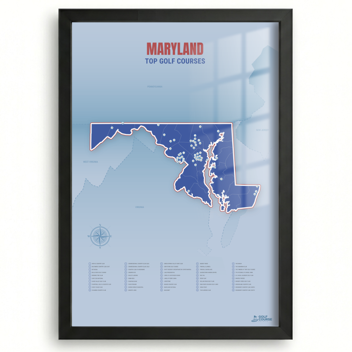 Map of Maryland Golf Courses