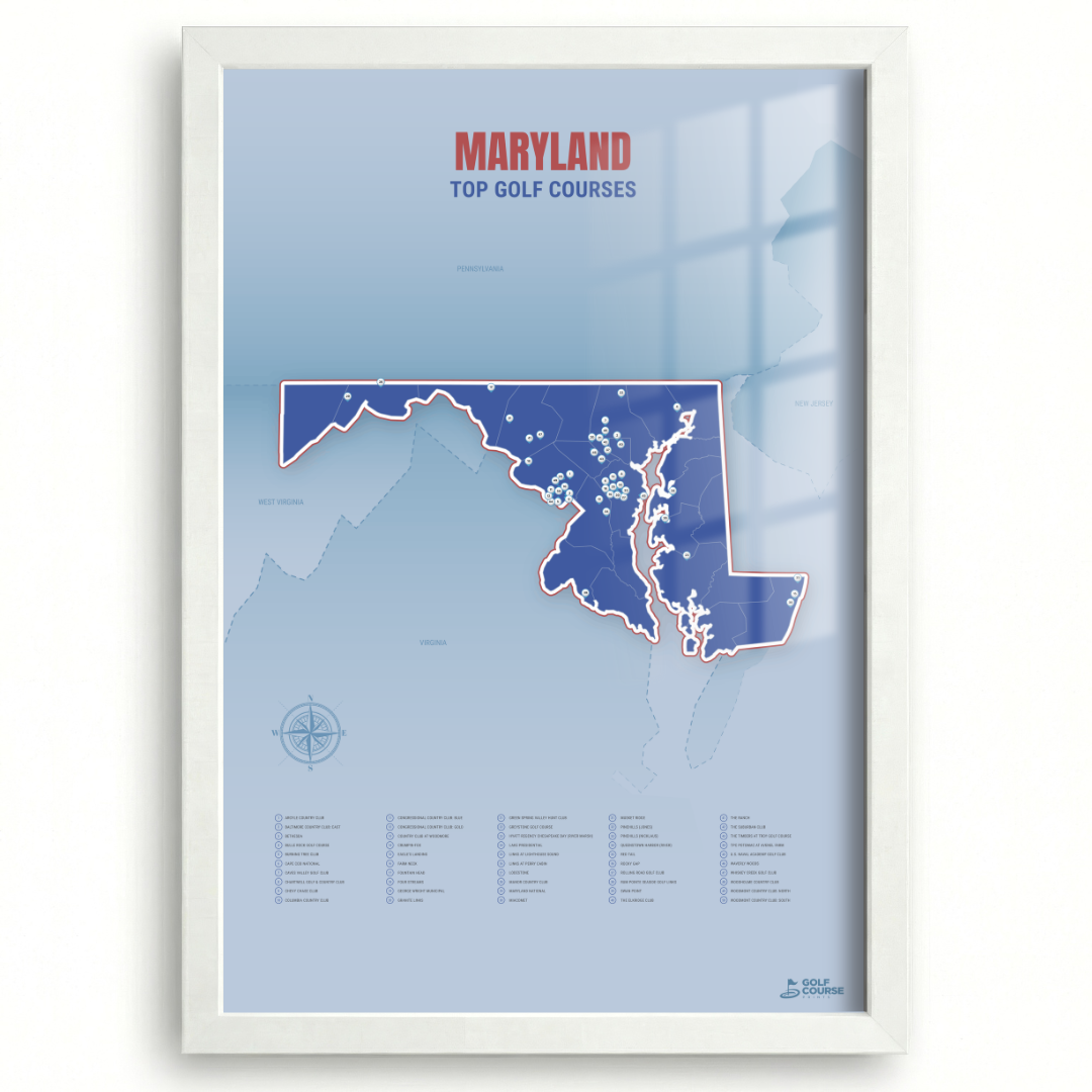 Map of Maryland Golf Courses