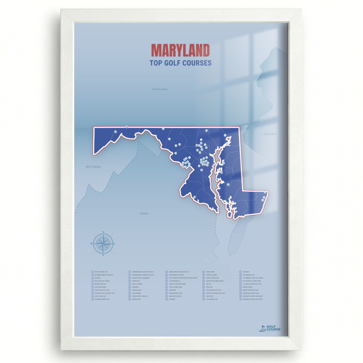 Map of Maryland Golf Courses