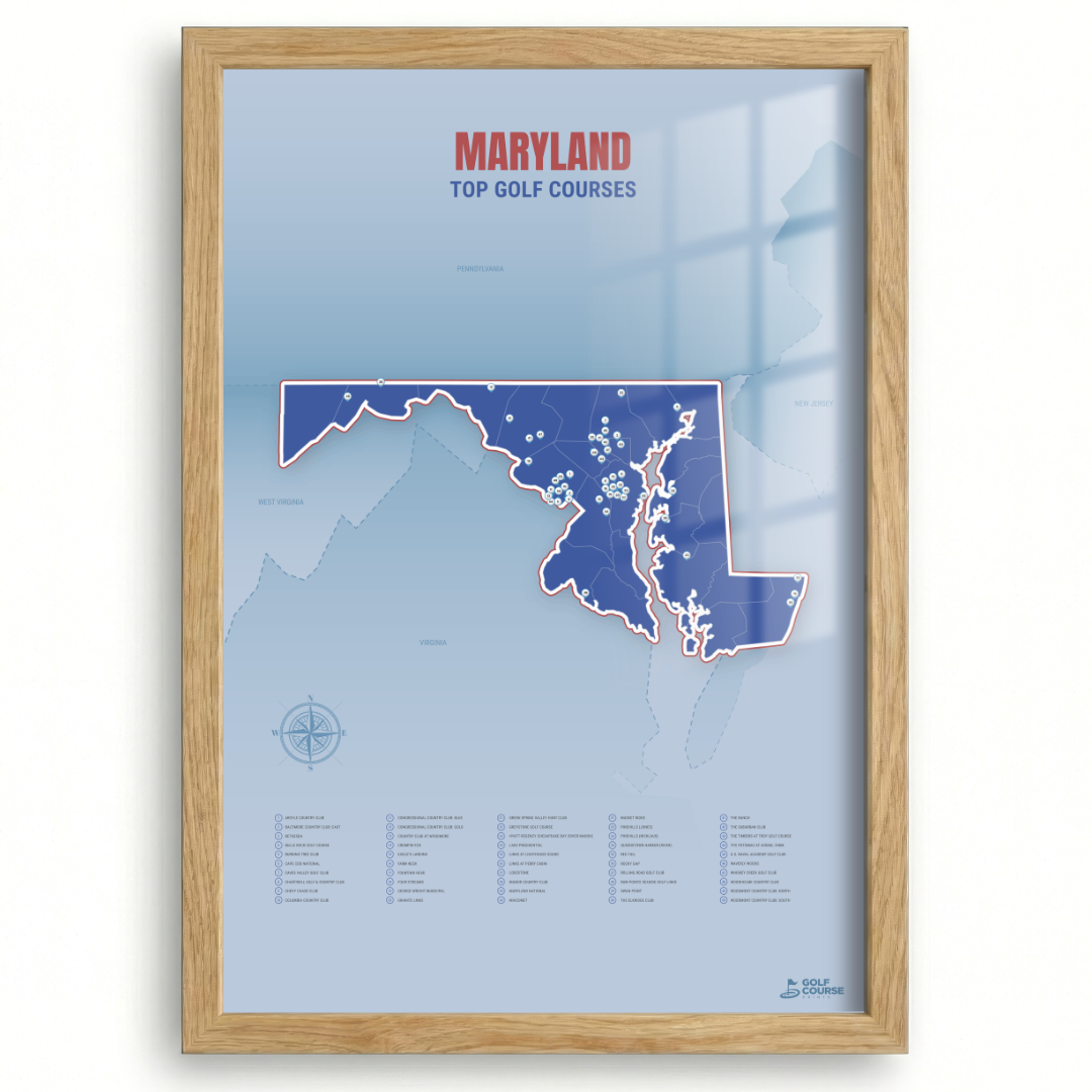 Map of Maryland Golf Courses