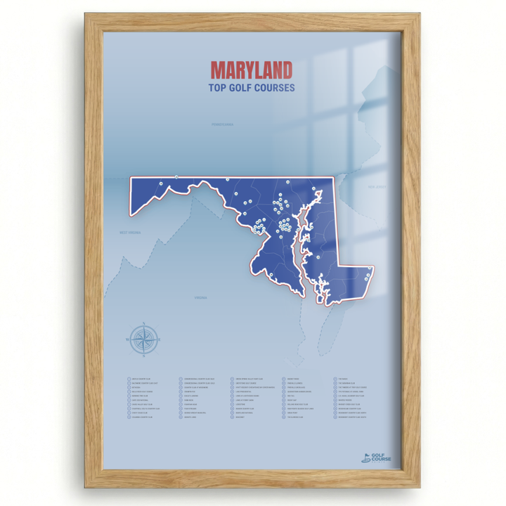Map of Maryland Golf Courses