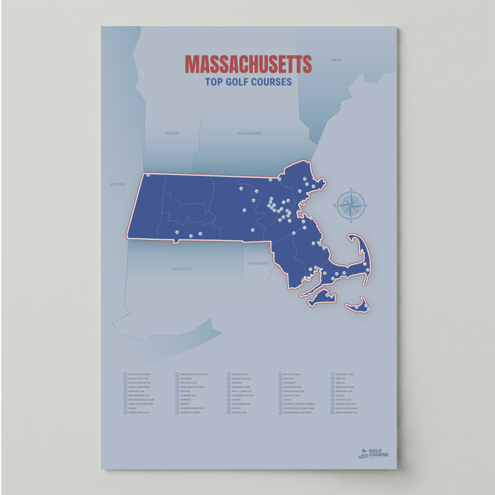 Map of Massachusetts Golf Courses
