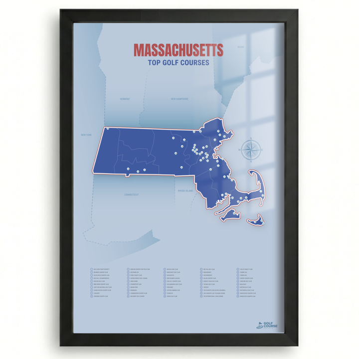 Map of Massachusetts Golf Courses