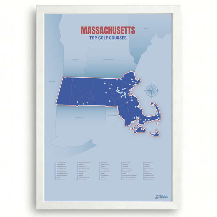 Map of Massachusetts Golf Courses