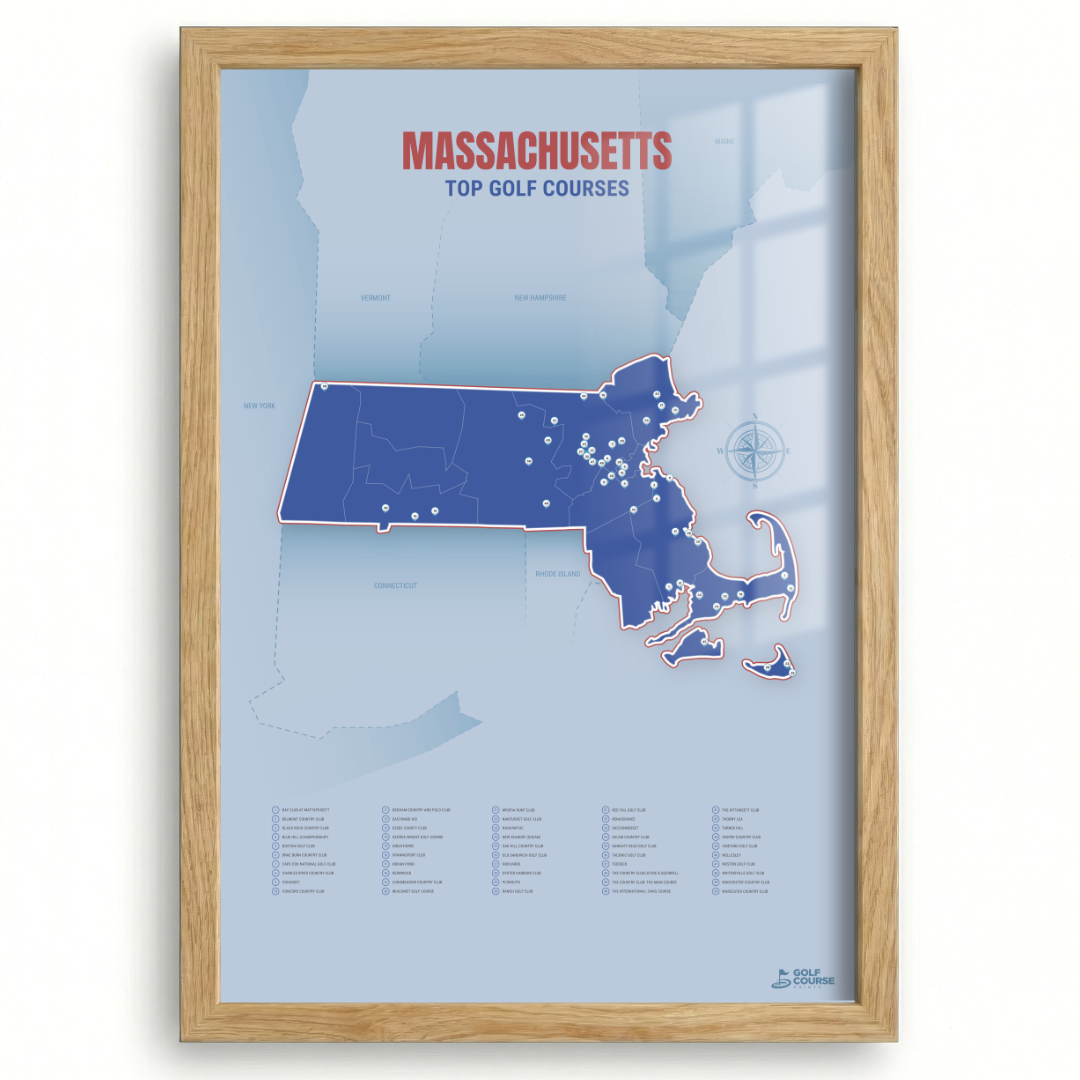 Map of Massachusetts Golf Courses