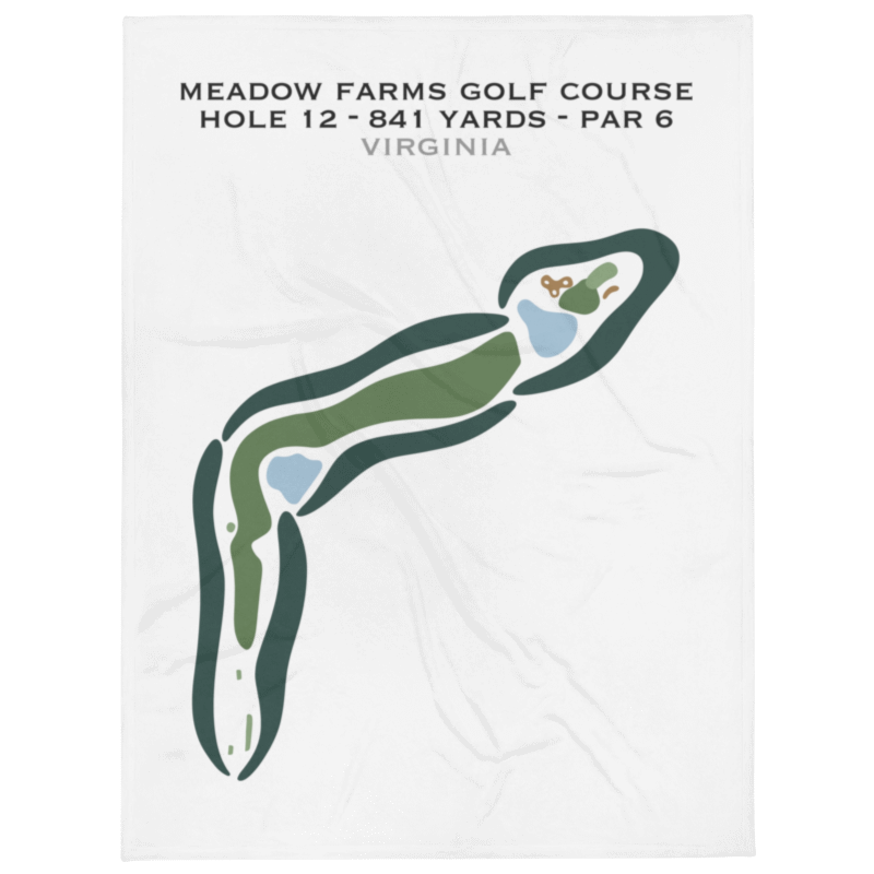 Meadow Farms Golf Course Hole 12 - 841 Yards - Par 6 - Printed Golf Courses