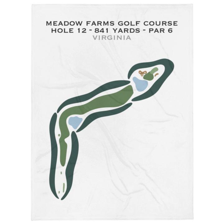 Meadow Farms Golf Course Hole 12 - 841 Yards - Par 6 - Printed Golf Courses