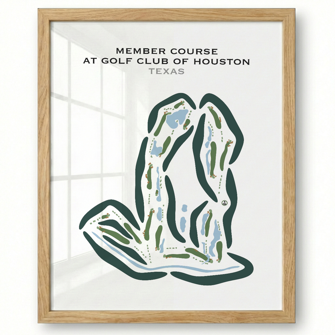 Member Course at Golf Club of Houston, Texas - Printed Golf Courses