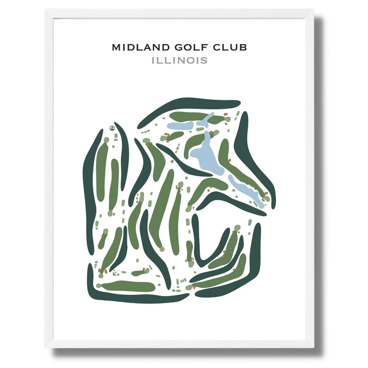 Midland Golf Club, Illinois - Printed Golf Course