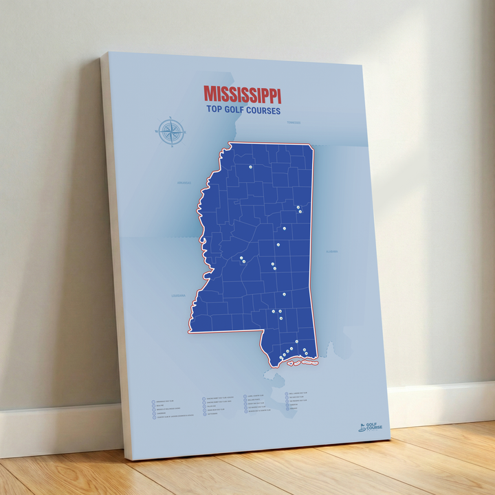 Map of Mississippi Golf Courses