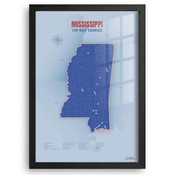 Map of Mississippi Golf Courses