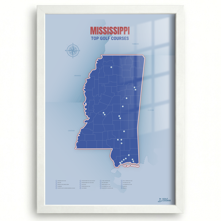 Map of Mississippi Golf Courses
