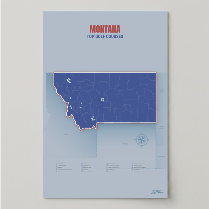 Map of Montana Golf Courses