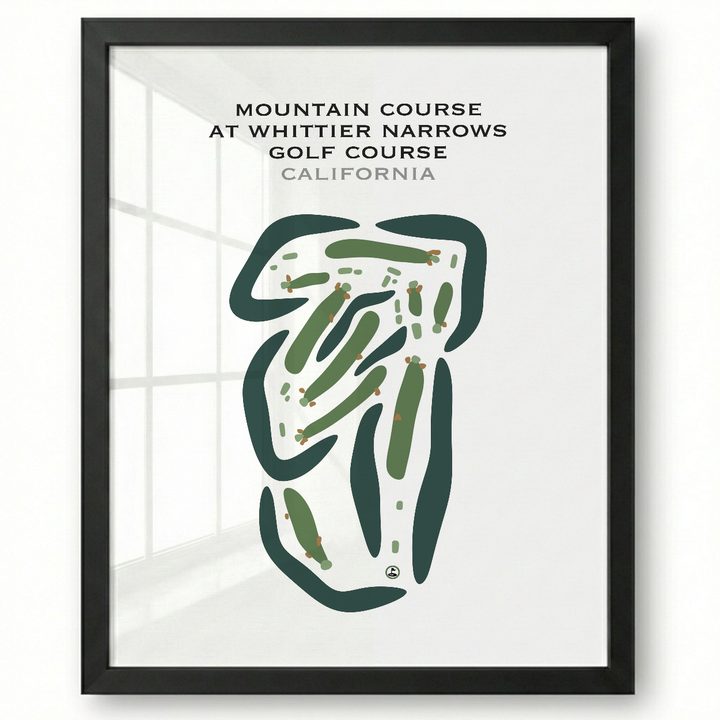 Mountain Course at Whittier Narrows Golf Course, California - Printed Golf Courses
